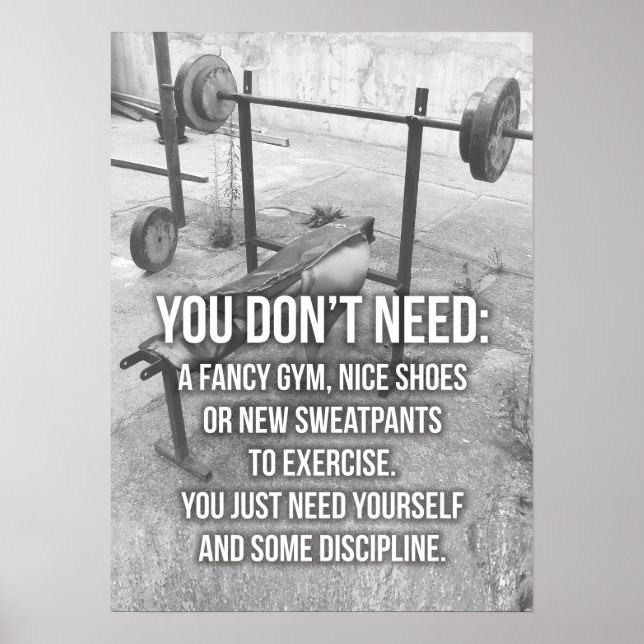 Póster Disciplina Y Propia - Motivación Del Gimnasio (Frente)
