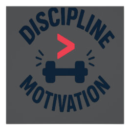 Póster DIscipline Greater than Motivation- Gym Fitness 
