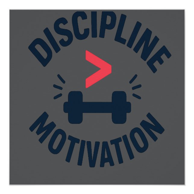 Póster DIscipline Greater than Motivation- Gym Fitness  (Anverso)