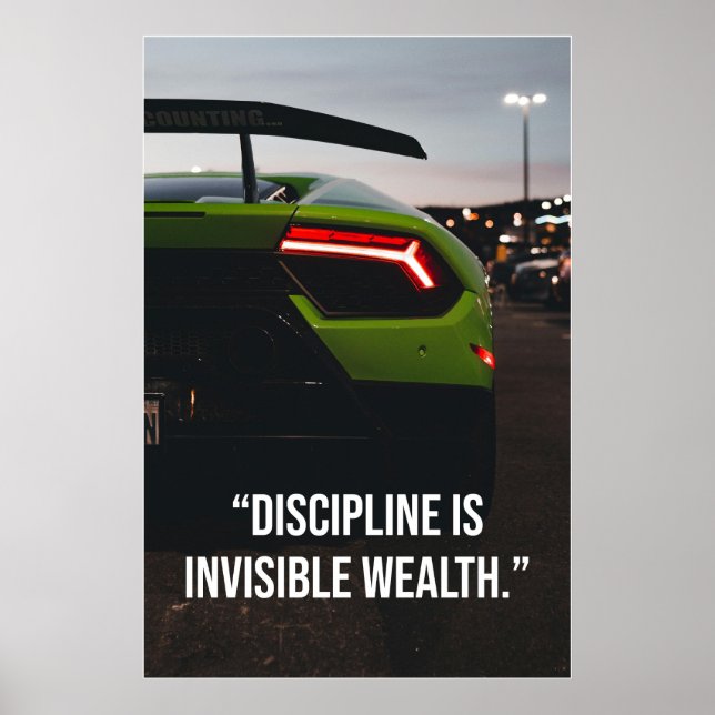 Póster Discipline Is Invisible Wealth Supercar Quote (Frente)