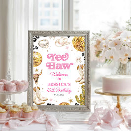 Póster Disco Cowgirl Nashville Rodeo Birthday Welcome