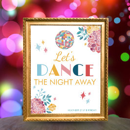 Póster Disco Dance, el Rótulo de la fiesta de cumpleaños 
