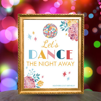 Póster Disco Dance, el Rótulo de la fiesta de cumpleaños