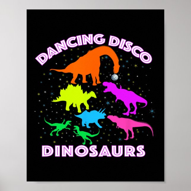 Póster Disco Dancing Dinosaurs Prove Awesome Teacher Pres (Frente)