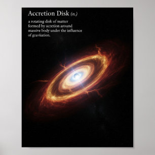 Póster Disco de Acreción Astronomía Espacio Agujero Negro