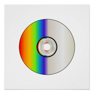 Póster Disco de CD en blanco con arcoiris