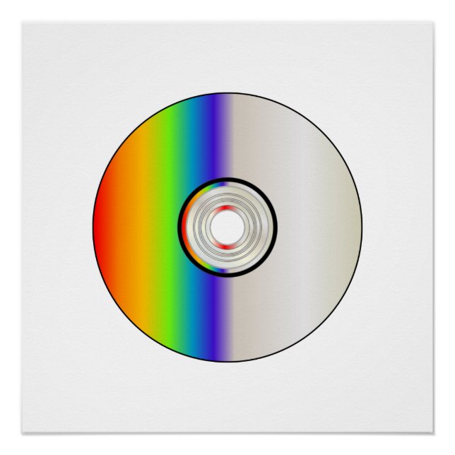 Póster Disco de CD en blanco con arcoiris (Anverso)