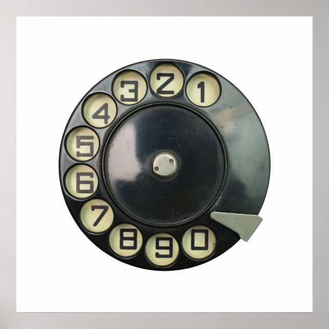 Póster disco de disco vintage retro número de teléfono di (Frente)