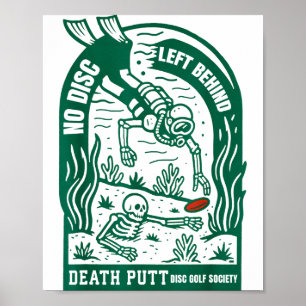 Póster Disco de Golf Antiguo No Deja Ningún Disco Atrás D