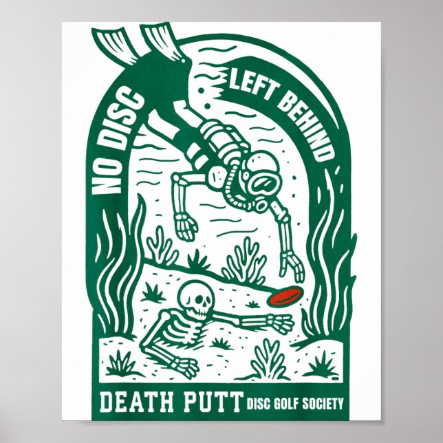 Póster Disco de Golf Antiguo No Deja Ningún Disco Atrás D (Frente)