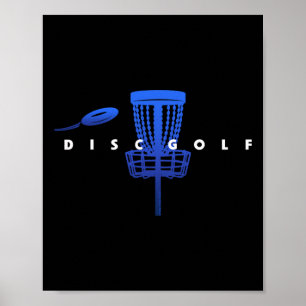 Póster Disco de Golf Estilizado con Canasta y Disco - Dis