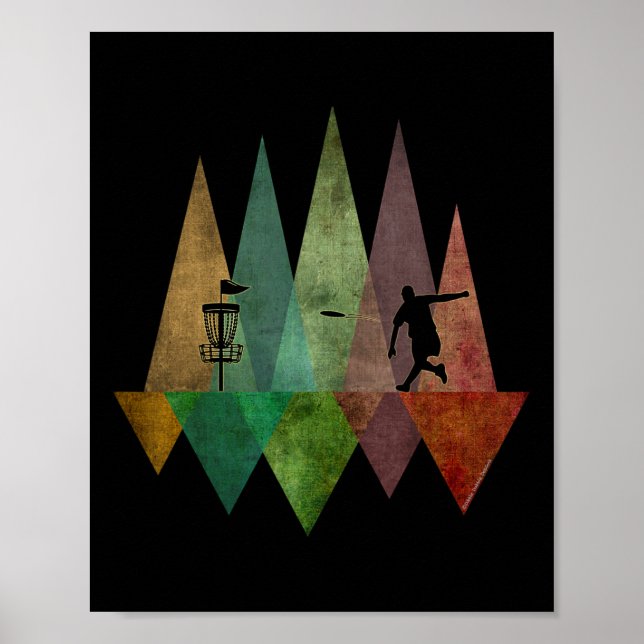 Póster Disco de Golf Geométrico Estilizado Cool (Frente)