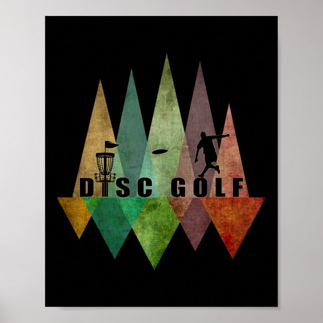 Póster Disco de golf geométrico estilizado y cool Sketch  (Frente)