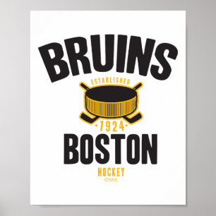 Póster Disco de hockey Boston Bruins blanco oficialmente 