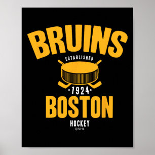 Póster Disco de Hockey Boston Bruins Negro Licencia Ofici