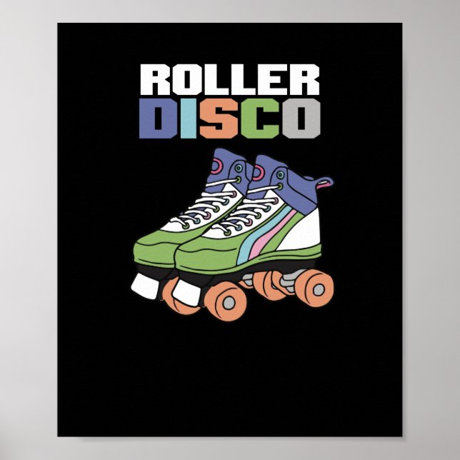 Póster Disco de Roller de Vintage (Frente)