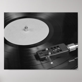 Póster Disco de vinilo sonando en un tocadiscos