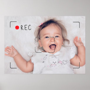 Póster Disco Divertido Punto Rojo Foto Personalizada