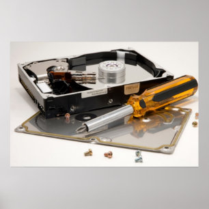 Póster Disco duro desmontado