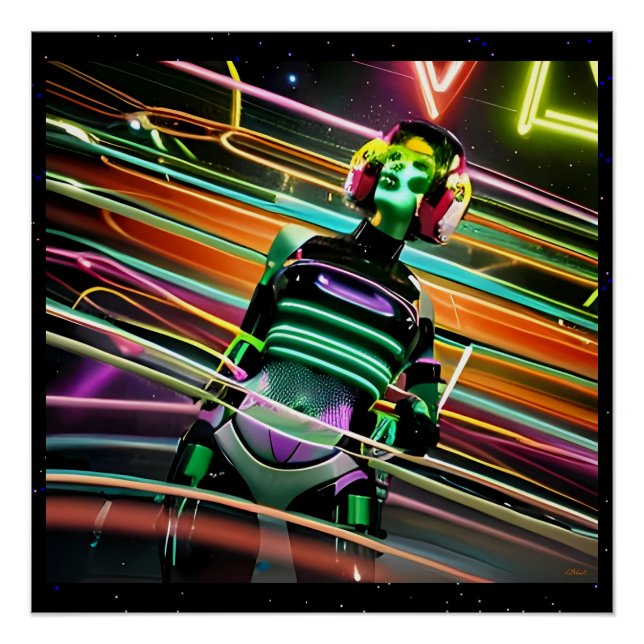 Póster Disco Espacial Zombi (Anverso)