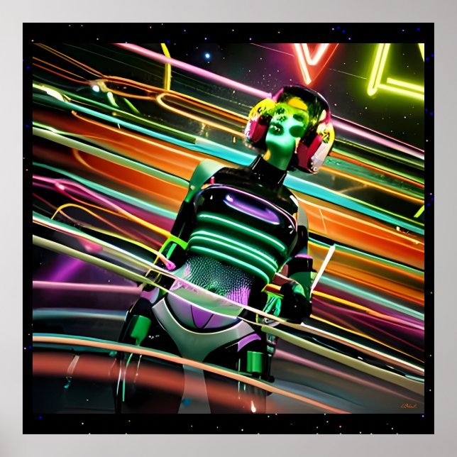 Póster Disco Espacial Zombi (Frente)