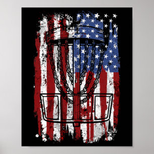 Póster Disco Golf Discgolf Jugador Discgolfer Americano U