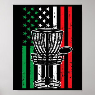 Póster Disco Golf T Italia Bandera Usa Bandera Disco Golf