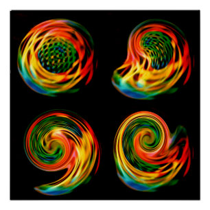 Póster Disco olográfico #1 una manipulación abstracta de