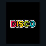 Póster DISCO retro vinilo<br><div class="desc">Los amantes de la discoteca disfrutan de este diseño divertido y de colores vivos.</div>