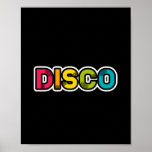 Póster DISCO retro vinilo<br><div class="desc">Los amantes de la discoteca disfrutan de este diseño divertido y de colores vivos.</div>