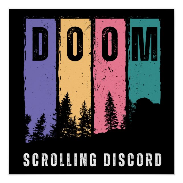 Póster Discordia de desplazamiento de Doom | Retro Grunge (Anverso)