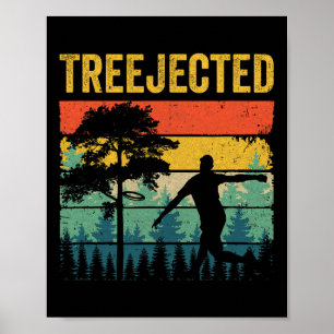 Póster Discos de Golf Divertidos Treejected Dañan Árboles