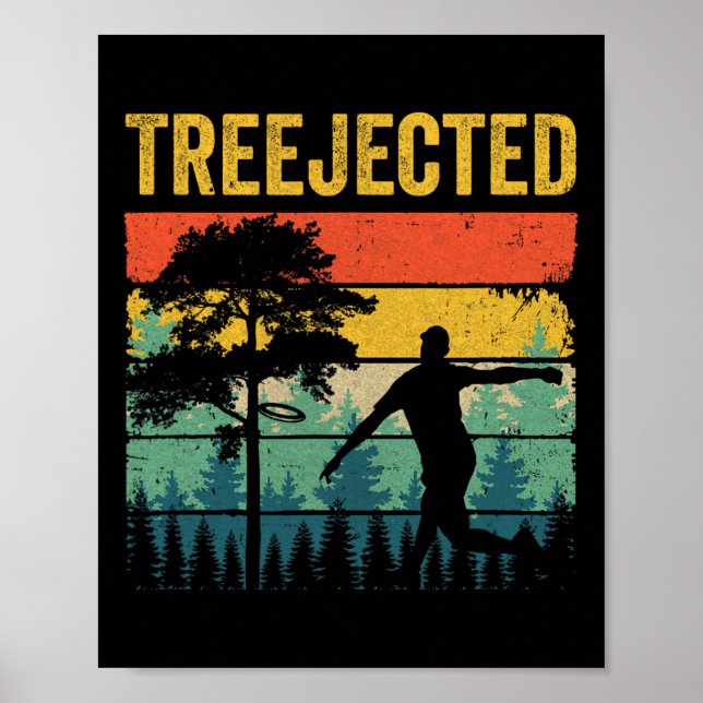 Póster Discos de Golf Divertidos Treejected Dañan Árboles (Frente)