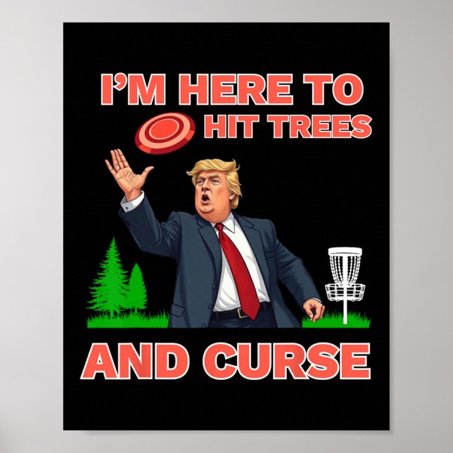 Póster Discoteca De Golf Shirt Funny Golpea Árboles Y Mal (Frente)