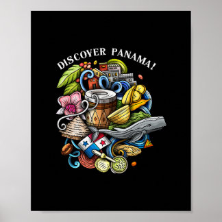 Póster Discover Panama Vacation Souvenir Travel 