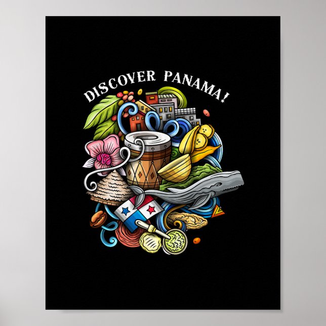 Póster Discover Panama Vacation Souvenir Travel  (Frente)