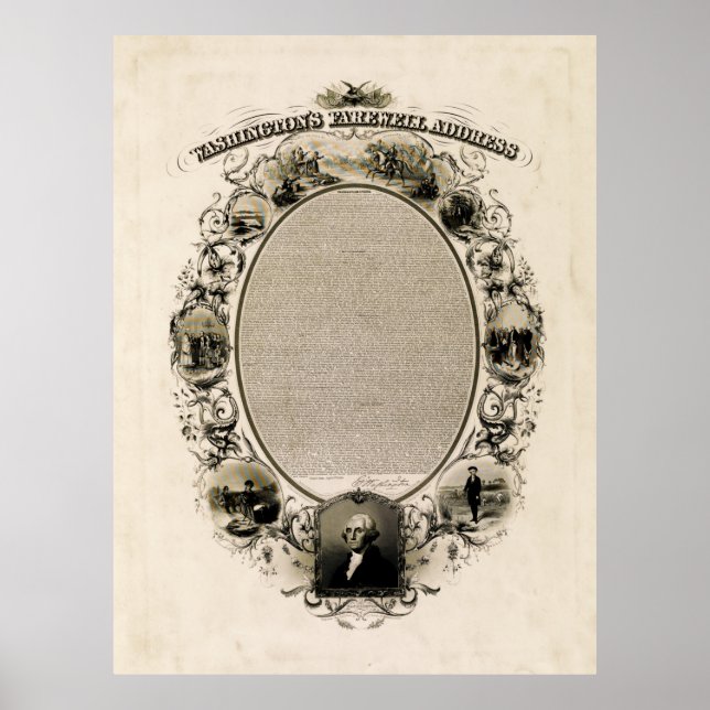 Póster Discurso de despedida de Washington (1856) (Frente)