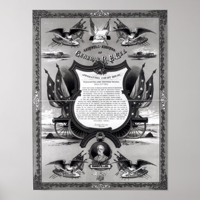 Póster Discurso de despedida del General Robert E. Lee (Frente)