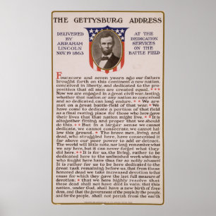 Póster Discurso de Gettysburg de Abraham Lincoln 1863