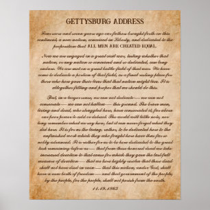 Póster Discurso de Gettysburg por Abraham Lincoln