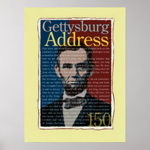 Póster Discurso de Gettysburg Poster del 150 aniversario