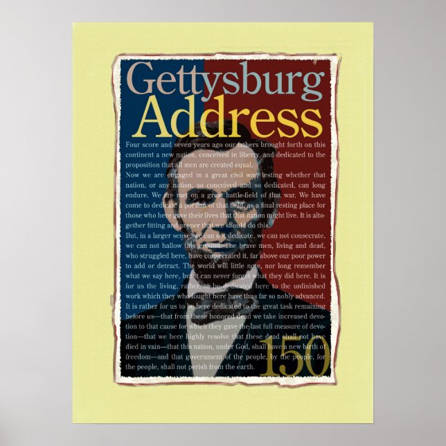Póster Discurso de Gettysburg Poster del 150 aniversario (Frente)