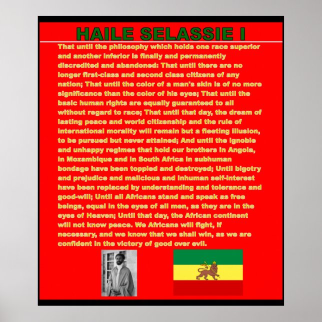 Póster Discurso de guerra de Haile Selassie a Poster de l (Frente)