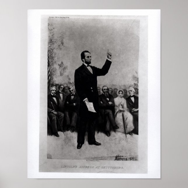 Póster Discurso de Lincoln en Gettysburg, 1895 (Frente)