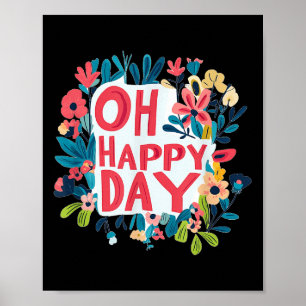 Póster Discurso divertido oh día feliz emblema para niños