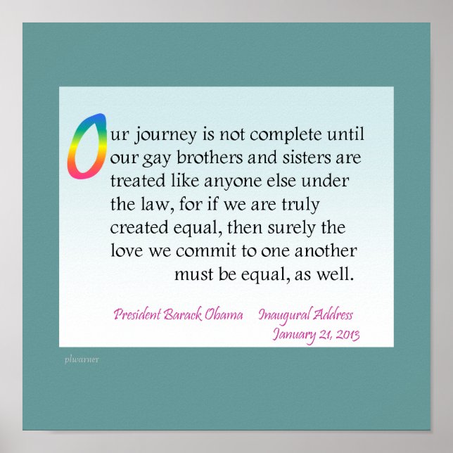 Póster Discurso inaugural de Obama - LGBT (Frente)