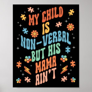 Póster Discurso no verbal autista no hablante