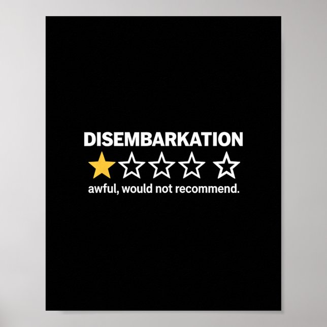 Póster Disembarkation Awful Would Not Recommend Funny Cru (Frente)