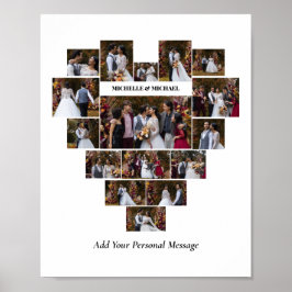Póster Diseña tu propio collage de fotos con forma de cor