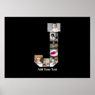 Póster Diseña tu propio collage de fotos con la letra J